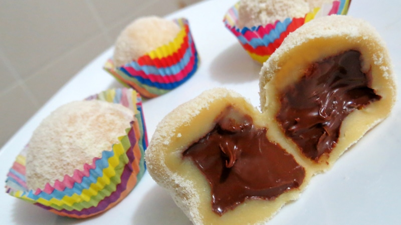 Brigadeiro Gourmet de Leite em Pó Ninho recheado com Nutella