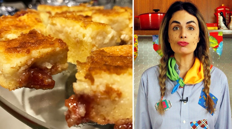 Receita: Bolo de Fubá Cremoso com Goiabada da chef Cecilia Padilha