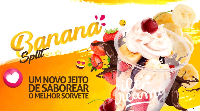 Ice Creamy Sorvetes reinventa a clássica e saborosa Banana Split