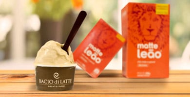 Gelato Matte Leão será vendido durante o mês nas lojas da Bacio di Latte no Brasil