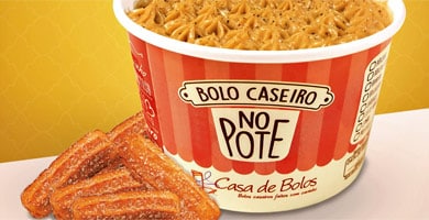 Casa de Bolos lança bolo caseiro no pote sabor churros