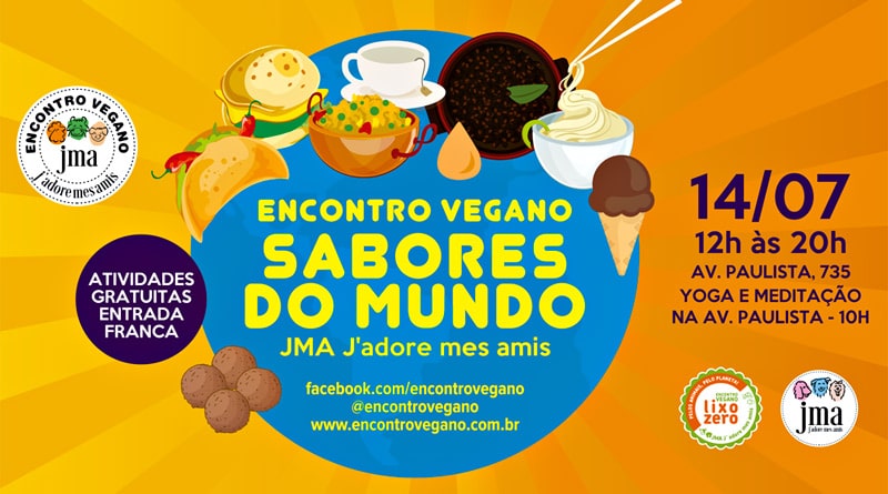 Neste domingo em São Paulo acontece o Encontro Vegano Sabores do Mundo JMA