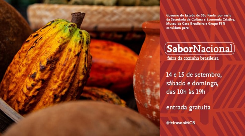 12ª Feira Sabor Nacional ocorre nos dias 14 e 15 no Museu da Casa Brasileira em SP