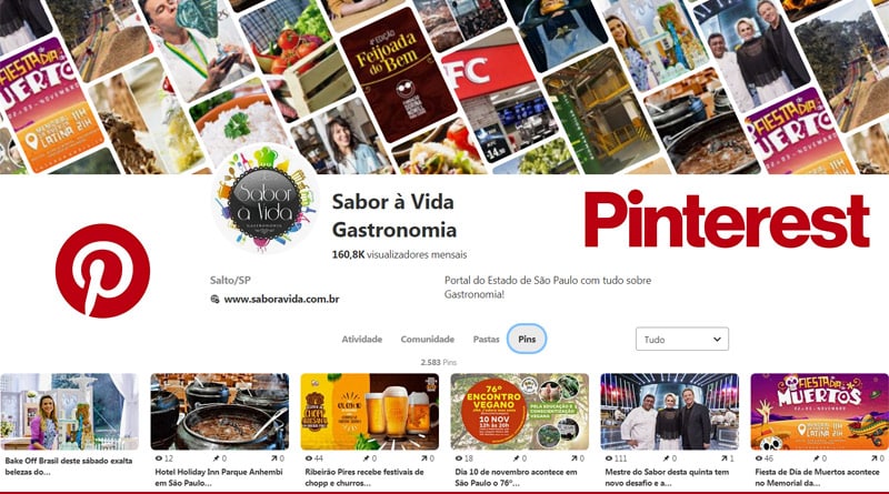 Pinterest: Sabor à Vida chega a 5 mil seguidores