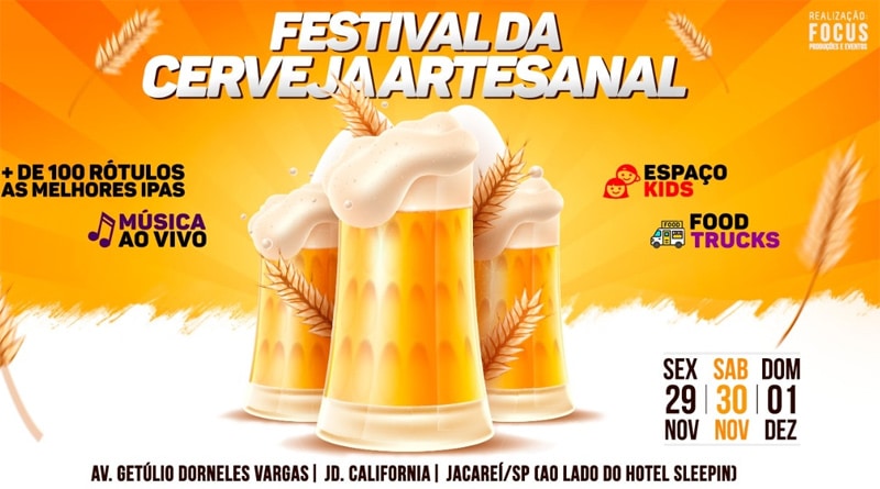 Jacareí recebe festivais de torresmo, churros e cerveja a partir do dia 29