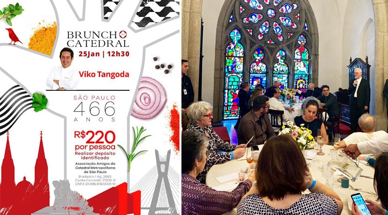 Brunch na Catedral celebra o aniversário de SP com menu do chef Viko Tangoda