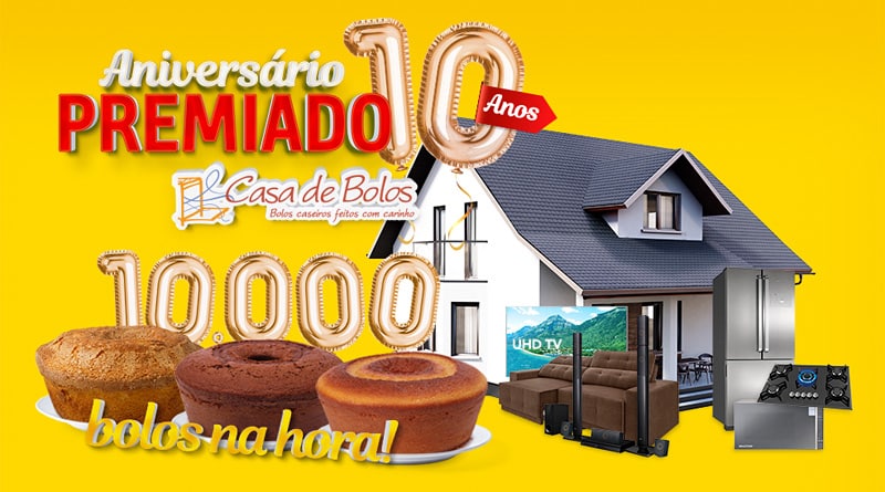 Casa de Bolos celebra 10 anos com maior ação promocional de sua história