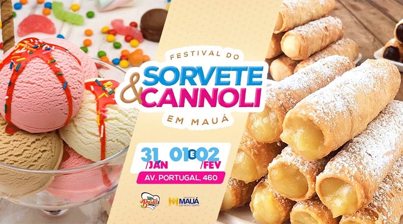 Festival do Sorvete e Cannoli começa nesta sexta na cidade de Mauá