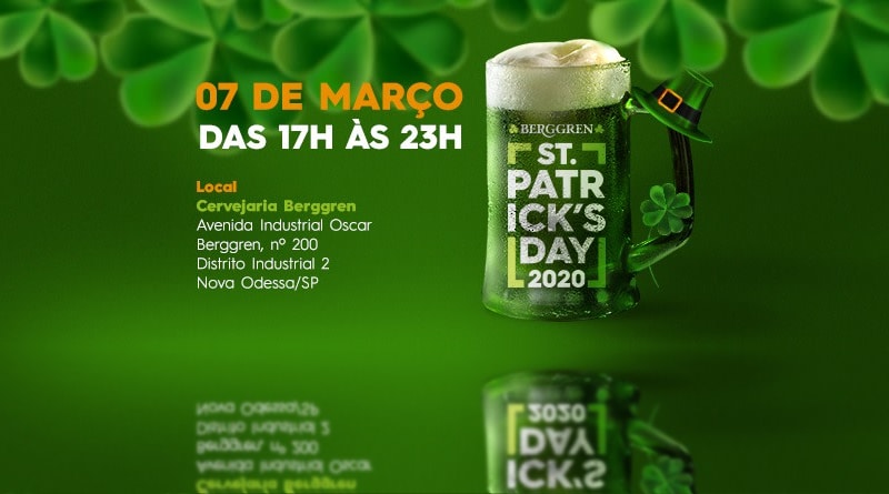 Cervejaria Berggren em Nova Odessa realiza St. Patrick’s Day neste sábado
