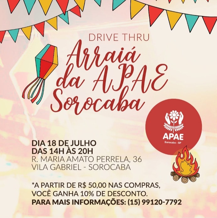APAE Sorocaba promove Festa Julina com sistema drive-thru neste sábado