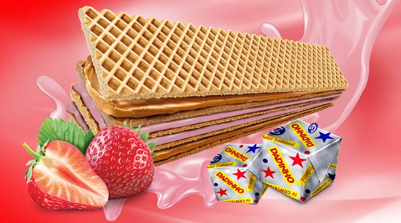 Dadinho reforça sua linha de wafer com o lançamento do Duo Morango