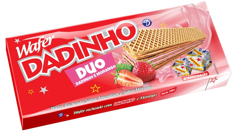 Dadinho reforça sua linha de wafer com o lançamento do Wafer Duo Morango