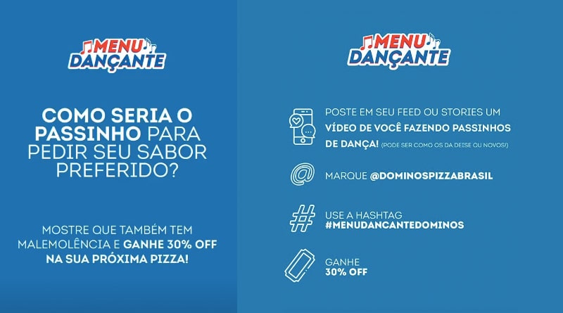 Domino’s Pizza apresenta Menu Dançante e concede 30% de desconto