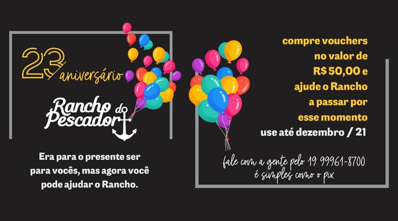 Em Campinas, Rancho do Pescador completa 23 anos com venda de vouchers