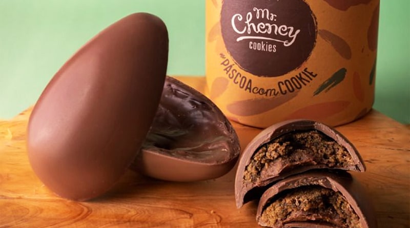 Páscoa 2021 do Mr. Cheney tem ovo de Páscoa de cookie com chocolate belga