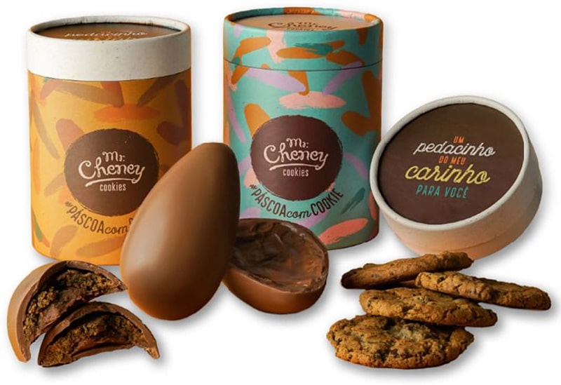 Páscoa 2021 do Mr. Cheney tem ovo de Páscoa de cookie com chocolate belga