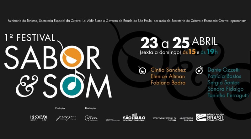 1º Festival Sabor & Som acontece online entre os dias 23 e 25 de abril