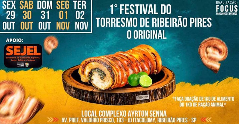 1º Festival do Torresmo de Ribeirão Pires começa sexta no Complexo Ayrton Senna