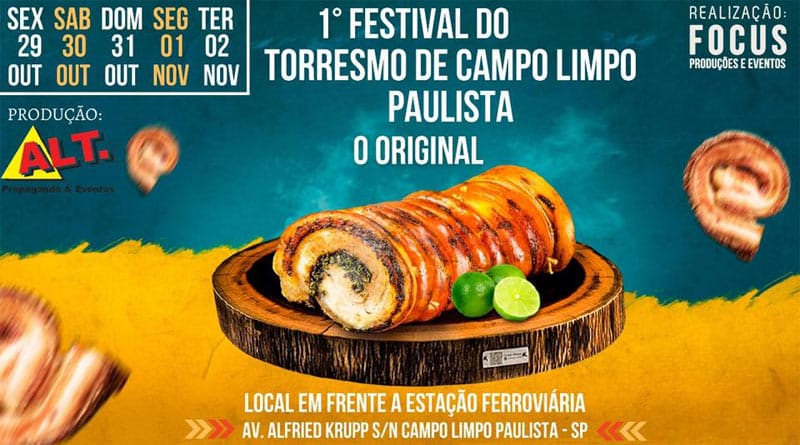 Festival do Torresmo de Campo Limpo Paulista ocorre até dia 2 de novembro
