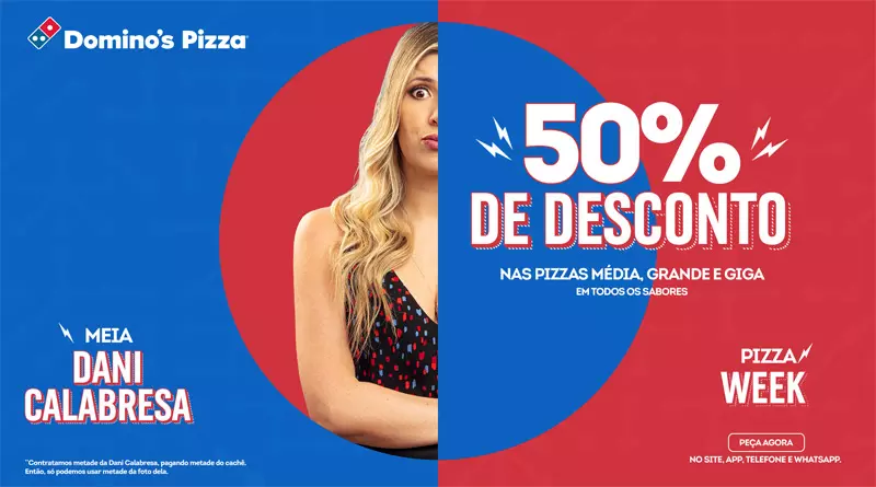 Black Friday da Domino's tem "meia" Dani Calabresa e descontos de 50%