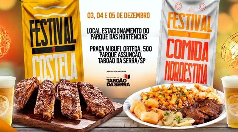 Festival da Costela e da Comida Nordestina começa nesta sexta em Taboão da Serra