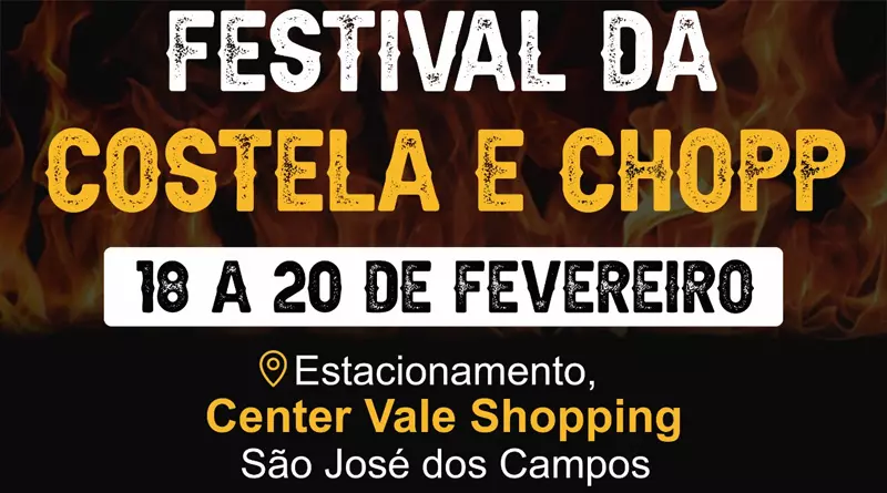 Festival da Costela e Chopp ocorre entre os dias 18 e 20 em São José dos Campos