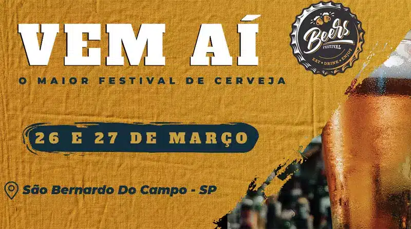 Beer’s Festival acontece nos dias 26 e 27 em São Bernardo do Campo