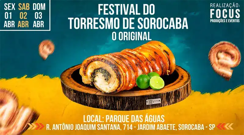 Festival do Torresmo de Sorocaba começa nesta sexta no Parque das Águas