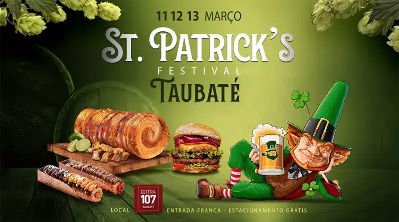 Taubaté: St. Patrick's Festival começa nesta sexta com shows e boa gastronomia