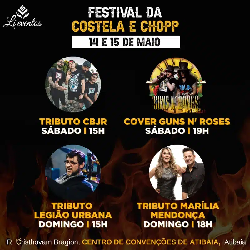 Festival da Costela e Chopp acontece em Atibaia neste fim de semana