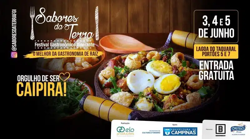 Sabores da Terra tem nova edição em Campinas entre os dias 3 e 5 de junho