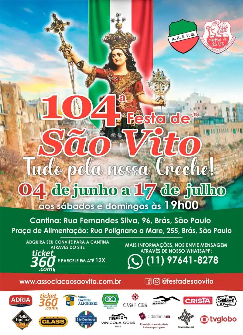 104ª Festa de São Vito acontece em São Paulo