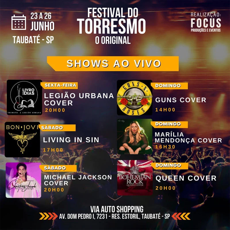 Festival do Torresmo de Taubaté começa nesta quinta com várias atrações musicais