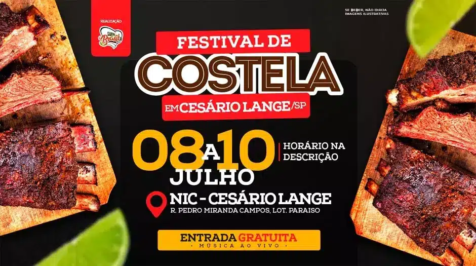 Festival de Costela em Cesário Lange tem início nesta sexta