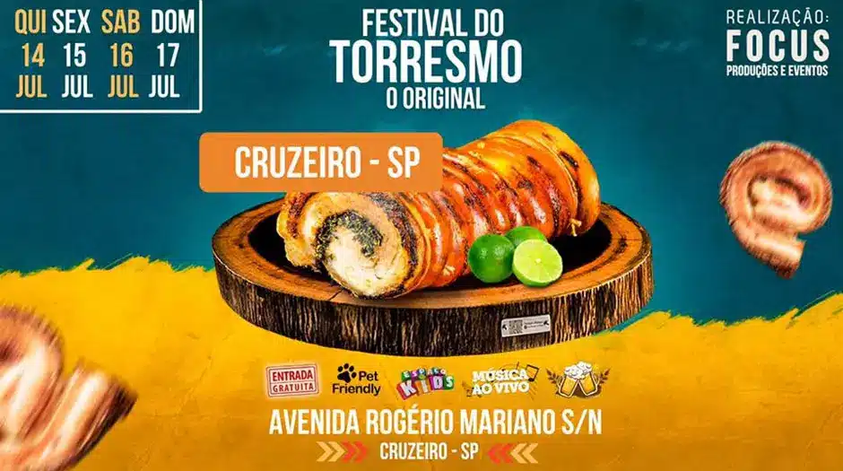 Festival do Torresmo de Cruzeiro terá primeira edição entre os dias 14 e 17