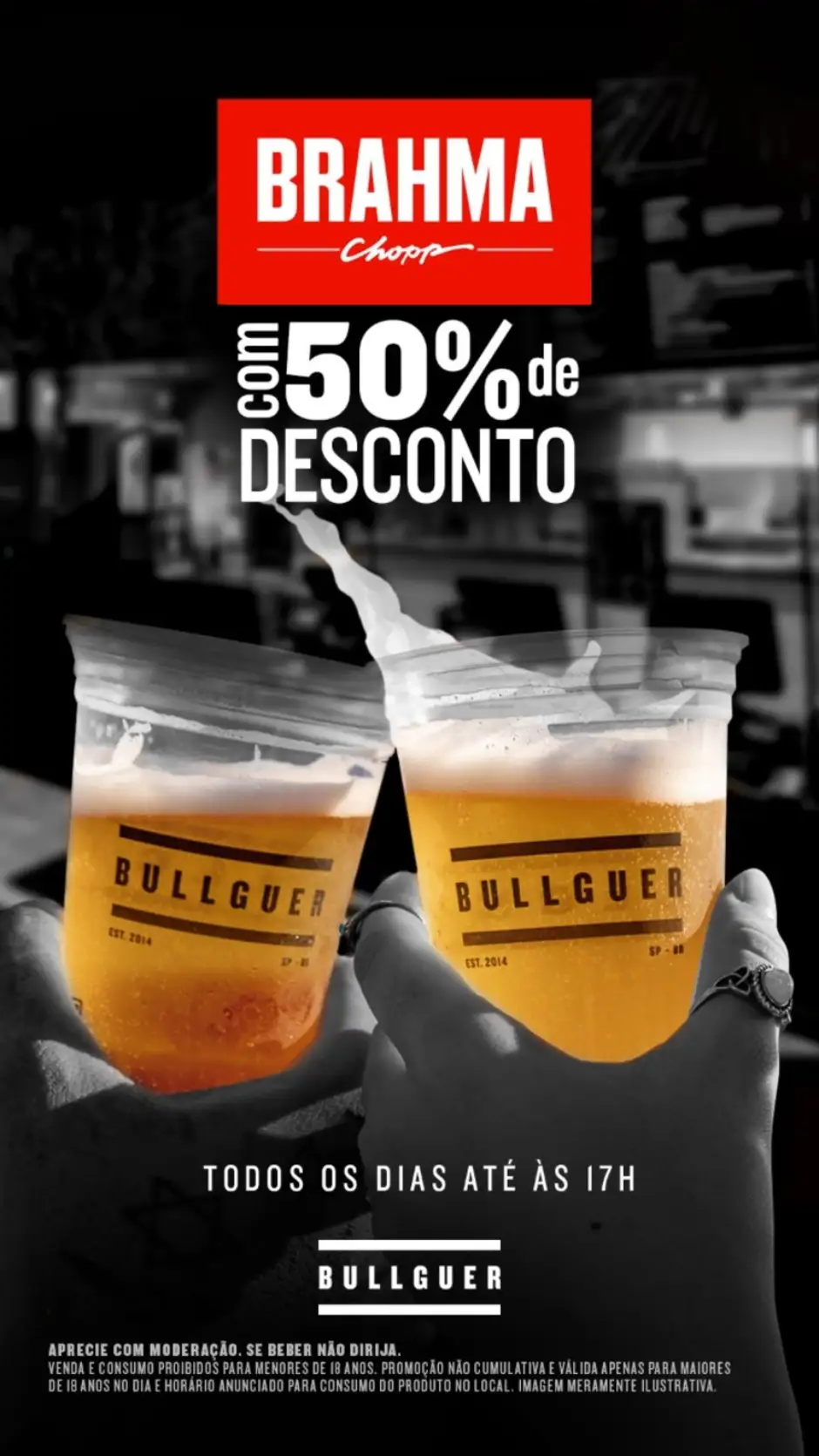 Bullguer celebra mês da cerveja com 50% de desconto no chopp