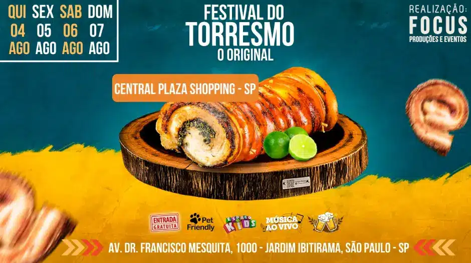 Central Plaza Shopping sedia Festival do Torresmo a partir desta quinta