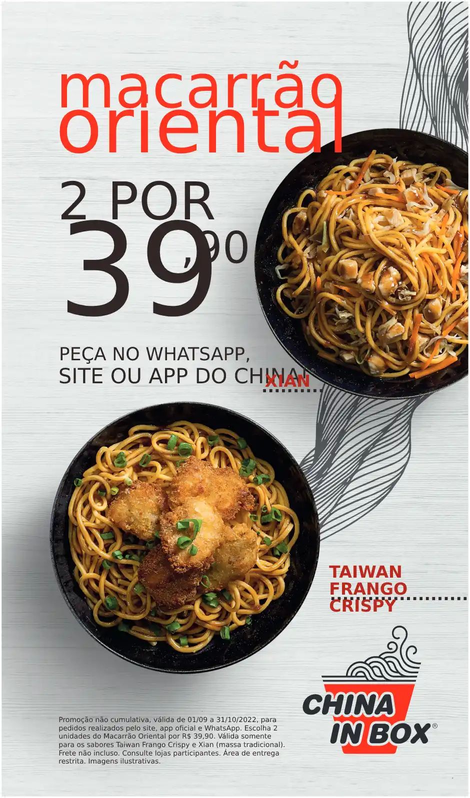 China in Box lança promoção nacional de macarrões orientais