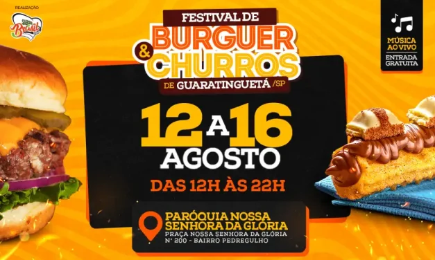 Festival de Hambúrguer e Churros inicia hoje em Guaratinguetá