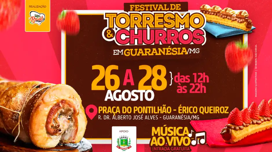 Festival de Torresmo & Churros agita Guaranésia a partir de sexta