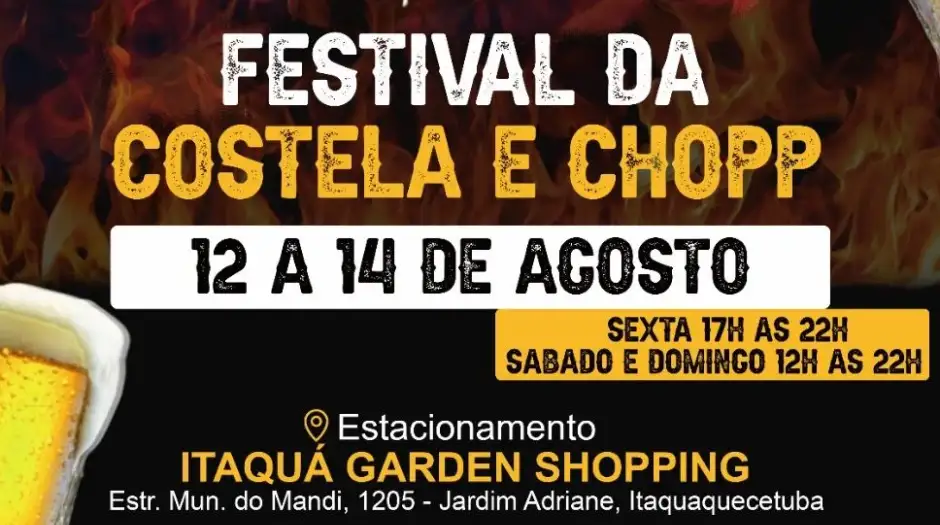 Itaquaquecetuba sedia Festival da Costela e Chopp no fim de semana