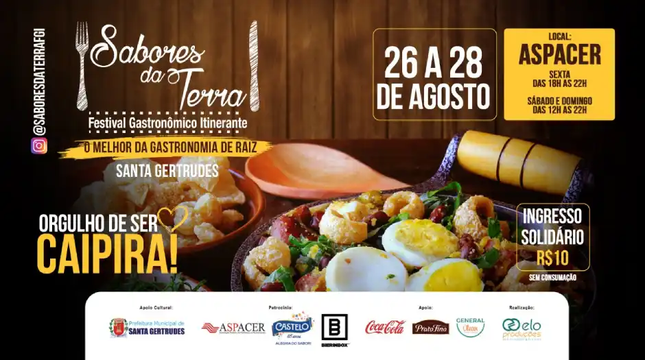 Santa Gertrudes recebe festival de cultura caipira "Sabores da Terra"