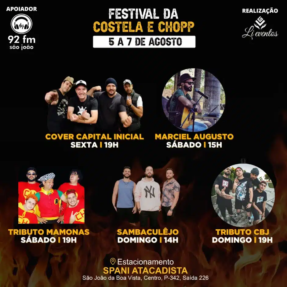 Festival da Costela e Chopp agita São João da Boa Vista neste fim de semana