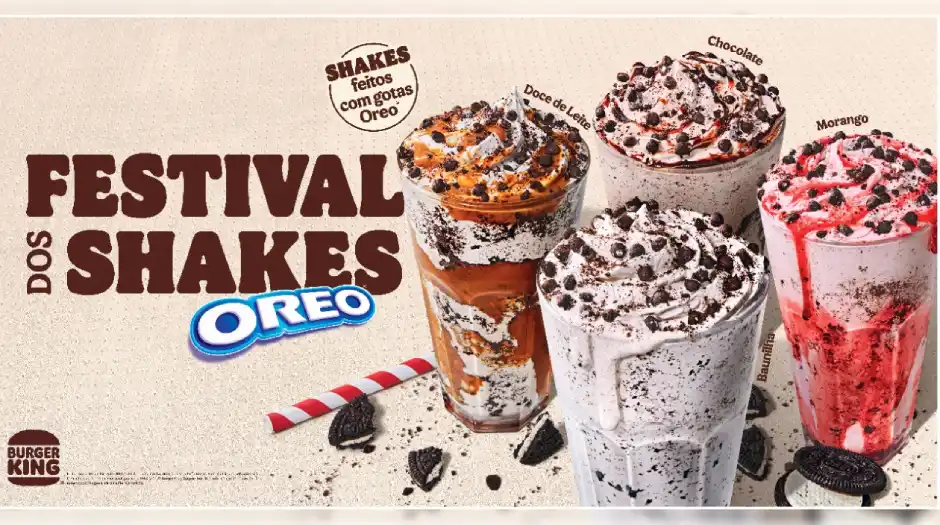 Burger King anuncia Festival dos Shakes edição especial Oreo
