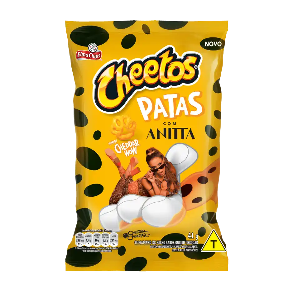 Cheetos convoca Anitta para lançar sabor Cheddar WOW com formato inovador