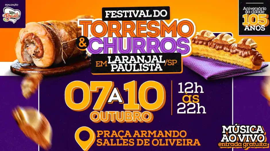 Laranjal Paulista sedia Festival do Torresmo & Churros em outubro