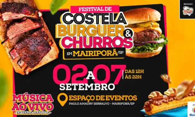 Mairiporã sedia Festival de Costela, Burguer e Churros a partir de sexta
