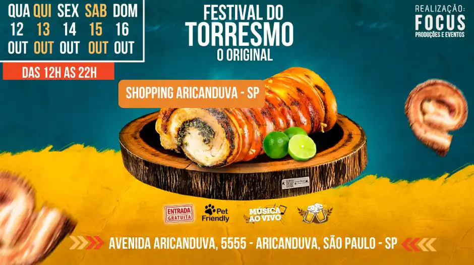 Festival do Torresmo volta a São Paulo e agita Shopping Aricanduva a partir dessa quarta