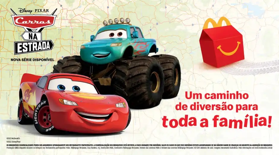 McLanche Feliz traz brinquedos com o tema Carros na Estrada da Disney e Pixar