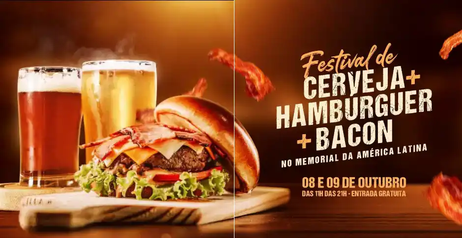 Memorial da América Latina recebe Festival do Hambúrguer, do Bacon e da Cerveja Artesanal